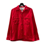 ヴィンテージ vintage 50s～ 50年代 PILGRIM ピルグリム コーデュロイ オープンカラー 開襟 赤 長袖シャツ 無地 レッド Mサイズ 104MT-1306