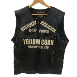 イエローコーン YeLLOW CORN レザーベスト YB-1311 ベスト ブラック LLサイズ 201MT-4663