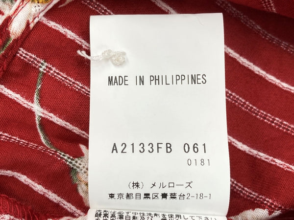 ピンクハウス PINKHOUSE ひなぎく プリント ブラウス 半袖 シャツ ボレロ リボン ピコフリル ビッグカラー 丸襟 コットン 綿 ロリータ ゴスロリ RED 赤 A2133FB 061 カーディガン 花・植物 レッド 104LT-243