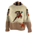 ヴィンテージ vintage 50's~60's 50～60年代 カウチンニット セーター ハンティング柄 2トーン  LIGHTNING ZIP カーディガン ホワイト 101MT-5076