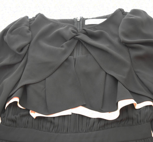 ハーリップトゥ Her lip to LaRochellePleatedDress ラロシェルプリーツドレス フレアワンピース マキシ ロング 黒 1224305143 ワンピース ブラック Sサイズ 103LT-86