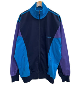 アディダス adidas 80s～ 万国旗タグ ヴィンテージ トラックジャケット マルチカラー サイズ8 ジャージ ネイビー 101MT-4347