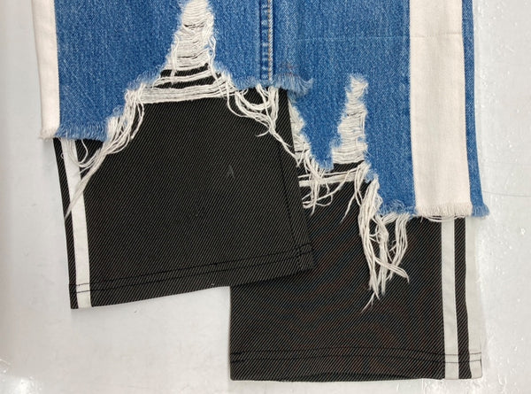 バウワウ BOWWOW REMAKE DENIM PANTS リメイク デニム パンツ 再構築 ボタンフライ ジャージ ジーンズ ズボン 青 黒 無地 BW1801-WLP デニム ブルー Mサイズ 104MB-159