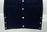 トムブラウン THOM BROWNE 4BAR WOOL CARDIGAN ライン ウール カーディガン Vネック ボタン 紺 MKC271A-00014415 サイズ 0 カーディガン ライン ネイビー 104MT-1084