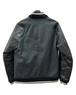 ステューシー STUSSY × fragment フラグメント Varsity jacket バーシティ ジャケット スタジャン 黒 ジャケット 無地 ブラック Lサイズ 104MT-2064