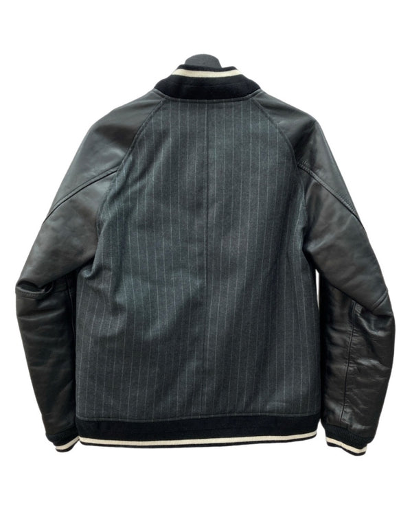ステューシー STUSSY × fragment フラグメント Varsity jacket バーシティ ジャケット スタジャン 黒 ジャケット 無地 ブラック Lサイズ 104MT-2064