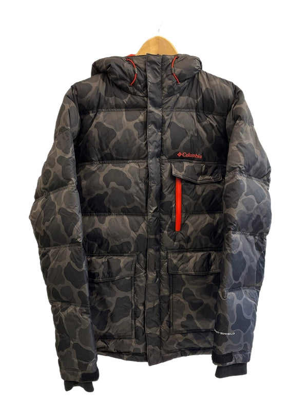 コロンビア Columbia 迷彩柄 カモフラ down parka ダウンパーカー 黒 