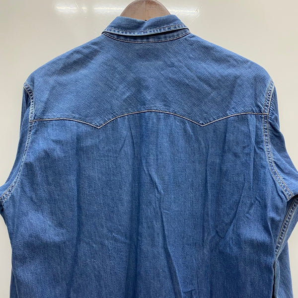【曜日割引対象外】 リーバイス Levi's 90's 復刻 ショートホーン デニムウエスタンシャツ 日本製 54502-05 長袖シャツ ブルー Mサイズ 201MT-4393 VB