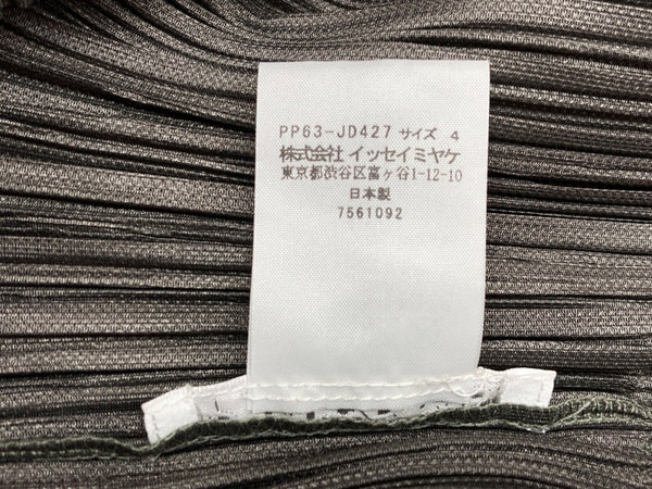 イッセイミヤケ ISSEY MIYAKE プリーツプリーズ PLEATS PLEASE ジップアップ フルジップ ドメス Y2K 日本製 OLIVE オリーブ KHAKI 緑 グリーン系 PP63-JD427 ジャケット 無地 カーキ SIZE4 104LT-252