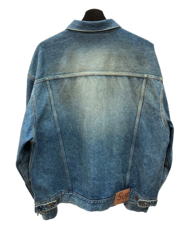 シュプリーム SUPREME 24AW DISTRESSED SELVEDGE TRUCKER JACKET ディストレス セルビッジ トラッカー ジャケット 青 ジャケット 無地 ブルー Lサイズ 104MT-1726