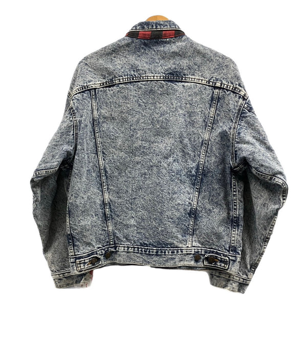 リーバイス Levi's 80's 80年代 70417-0819 ボタン裏527刻印 バッファローチェック ライナー ケミカルウォッシュ made in USA アメリカ製Gジャン デニム ジャケット ブルー Mサイズ 101MT-3694