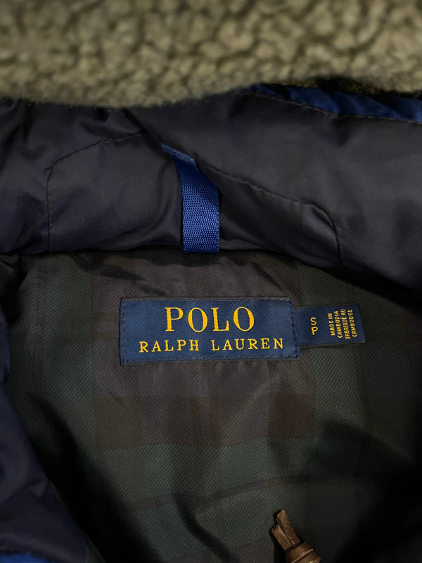 ラルフローレン RalphLauren ダウンジャケット フード バイカラー オレンジ×青 ジャケット ブルー Sサイズ 101MT-5391