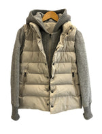 モンクレール MONCLER ニット切替 ダウンジャケット フード グレー サイズ0 ジャケット ベージュ 101MT-5437