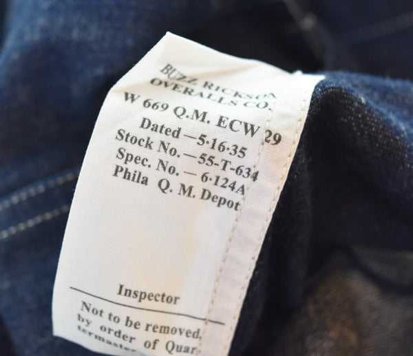 バズリクソンズ BUZZ RICKSON'S TROUSERS WORKING DENIM メタルボタン シンチバック ワーキングデニム BR41106 デニム ブルー 103MB-690