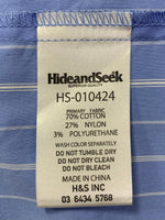 ハイドアンドシーク HIDE AND SEEK 24ss B.D. L/S Shirt 長袖シャツ ストライプ ブルー Lサイズ 201MT-3797