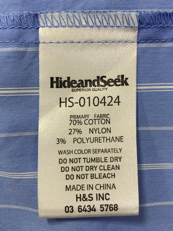 ハイドアンドシーク HIDE AND SEEK 24ss B.D. L/S Shirt 長袖シャツ ストライプ ブルー Lサイズ 201MT-3797
