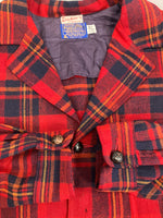 ペンドルトン PENDLETON  70's 70年代 Wネーム ウール テーラードジャケット チェック くるみボタン vintage ヴィンテージ アメリカ製 MADE IN USA ジャケット レッド Lサイズ 101MT-4192
