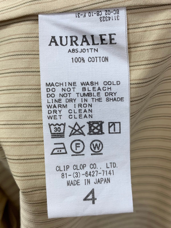 オーラリー AURALEE 18SS SHAWL COLLAR JACKET ストライプ A8SJ01TN ジャケット ベージュ 4サイズ 201MT-3800