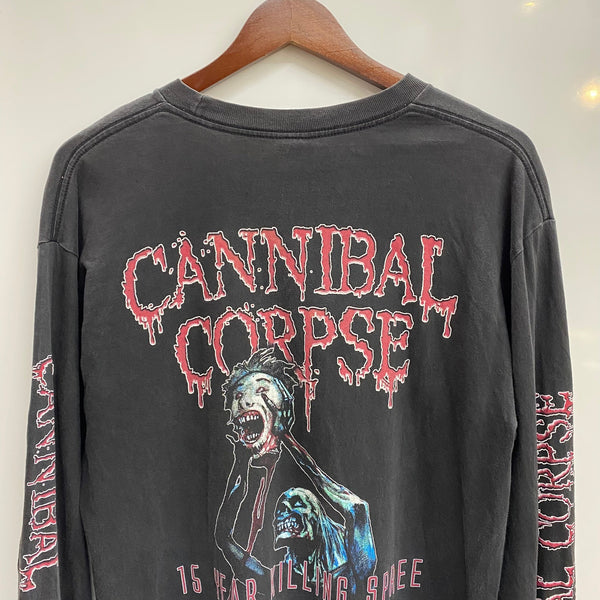【曜日割引対象外】 ヴィンテージ vintage Cannibal Corpse 15 Year Killing Spree 2003 バンド ロンT ブラック Lサイズ 201MT-3921 VB