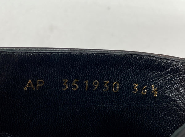 サンローラン Saint Laurent ポインテッドトゥ パテントブーツ レースアップ ヒール レザー BLACK 黒 351930 レディース靴 ブーツ その他 ブラック SIZE36 1/2 104S-715