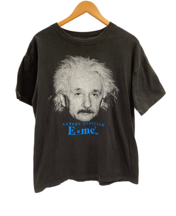 ヴィンテージ vintage 90's 90s MILLER  ALBERT EINSTEIN 1990 FACE アインシュタイン シングルステッチ Tシャツ ブラック Lサイズ 101MT-3518