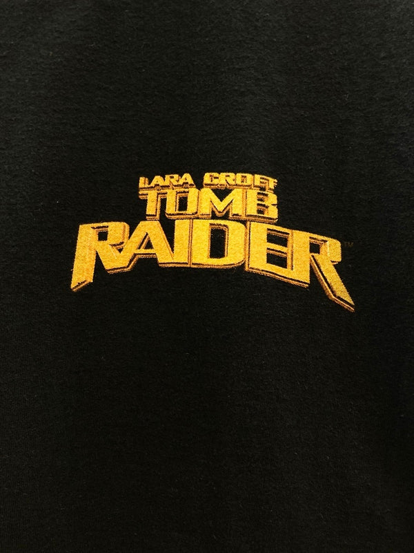 US US古着 00s MOVIE TEE ムービーTシャツ 映画  2001 TOMB RAIDER トゥームレイダー ララ・クロフト 黒 XL Tシャツ プリント ブラック LLサイズ 101MT-2590
