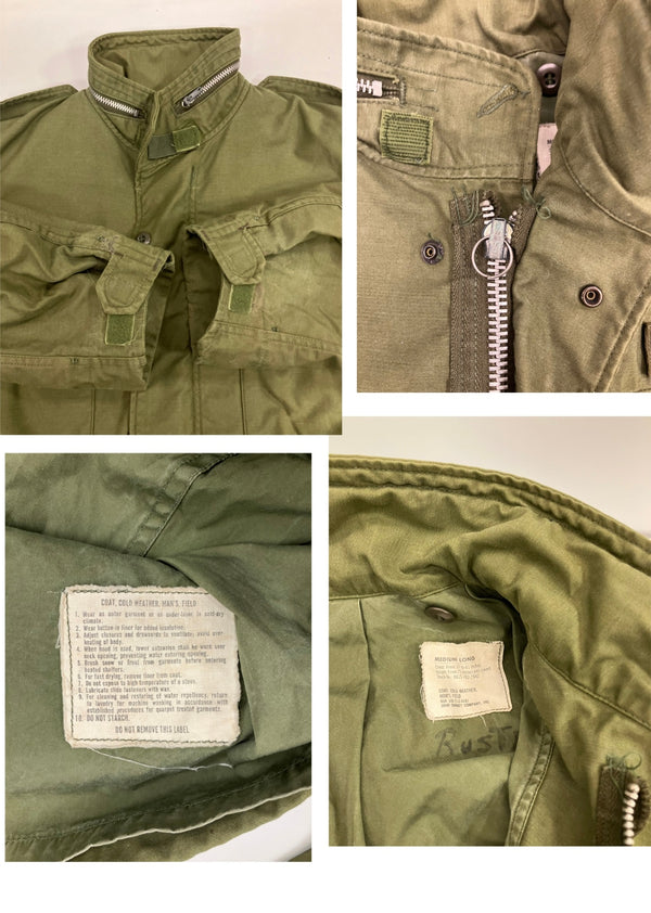 ミリタリー military 70's 70年代 US ARMY 米軍実物  M-65 フィールドジャケット 2nd セカンド アルミジップ VINTAGE ヴィンテージ MEDIUM-LONG ジャケット カーキ 101MT-5040