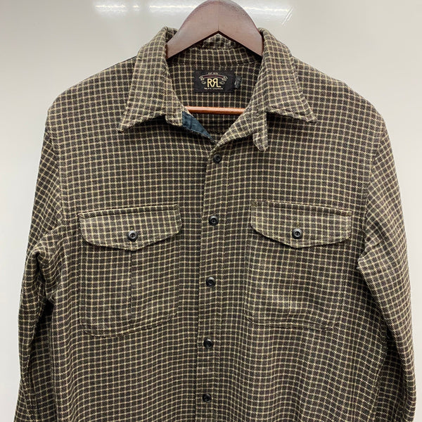 【曜日割引対象外】 ダブルアールエル RRL ネルシャツ ウール 7998267WKS 長袖シャツ ブラウン Mサイズ 201MT-4772 VB