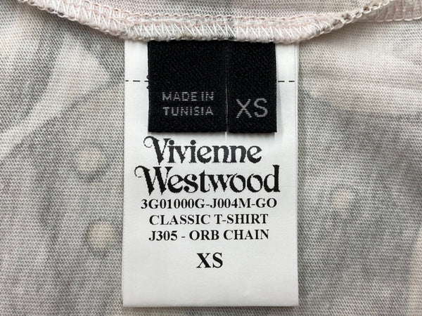 ヴィヴィアンウエストウッド Vivienne Westwood 23SS Orb logo print Classic Graphic T-shirt オーブ 総柄 グラフィック 半袖 カットソー クルーネック PINK 3G01000G-J004M-GO Tシャツ ロゴ ピンク XSサイズ 104LT-160