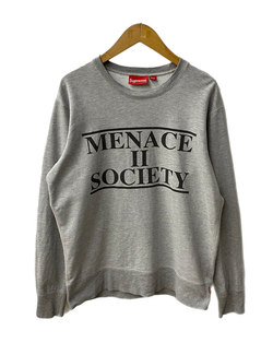 シュプリーム SUPREME 14ss MenaceII Society Sweatshirt スウェット ロゴ グレー Mサイズ 201MT-2501