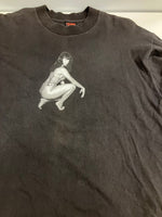 ファッション ヴィクティム FASHION VICTIM 90's 90年代 BETTY PAGE ベティーペイジ ピンナップガール 袖プリント ロンT VINTAGE ヴィンテージ ロンT ブラック Lサイズ 101MT-4460