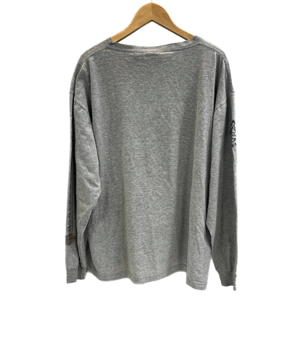 ハーレーダビッドソン HARLEY DAVIDSON 00's ©2004 シールドロゴ プリント モーターサイクル 袖プリント XL ロンT グレー LLサイズ 101MT-4110