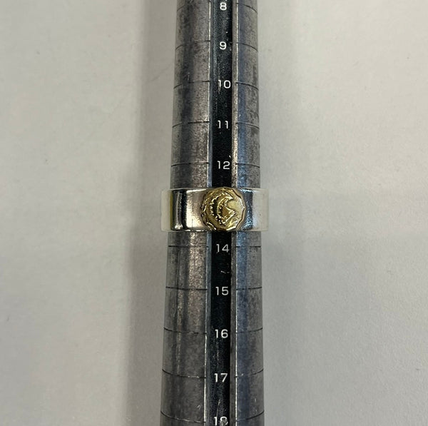 タディ&キング TADY&KING K18×Silver ウルフ柄 平打ちリング メンズジュエリー・アクセサリー インディアンジュエリー 指輪・リング シルバー 101goods-184