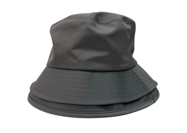 サカイ sacai 23SS NYLON TWILL DOUBLE BRIM HAT ナイロン ツイル ダブル ブリム ハット バケハ 帽子 灰 23-0599S 帽子 メンズ帽子 ハット ロゴ グレー 104H-63
