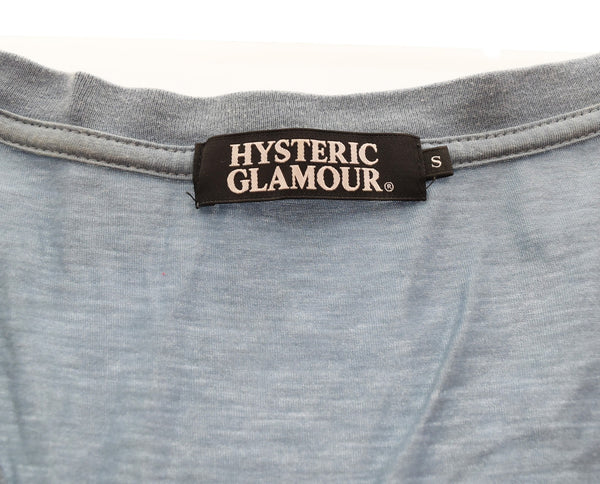 ヒステリックグラマー HYSTERIC GLAMOUR ヒスガール ビッグロゴ 長袖 カットソー ロンT 0221CL03 ロンT ブルー Sサイズ 103MT-3193