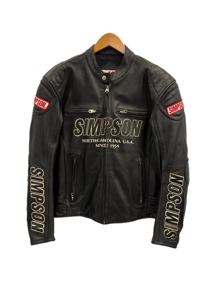 シンプソン SIMPSON 牛革 レザージャケット シングルライダース