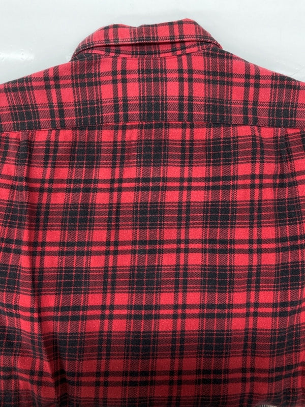 ラルフローレン RalphLauren POLO COUNTRY 90s FLANNEL SHIRT フランネル シャツ ネルシャツ フラップポケット ハミルトン社 開襟 長袖 赤 長袖シャツ チェック レッド Mサイズ 104MT-2269