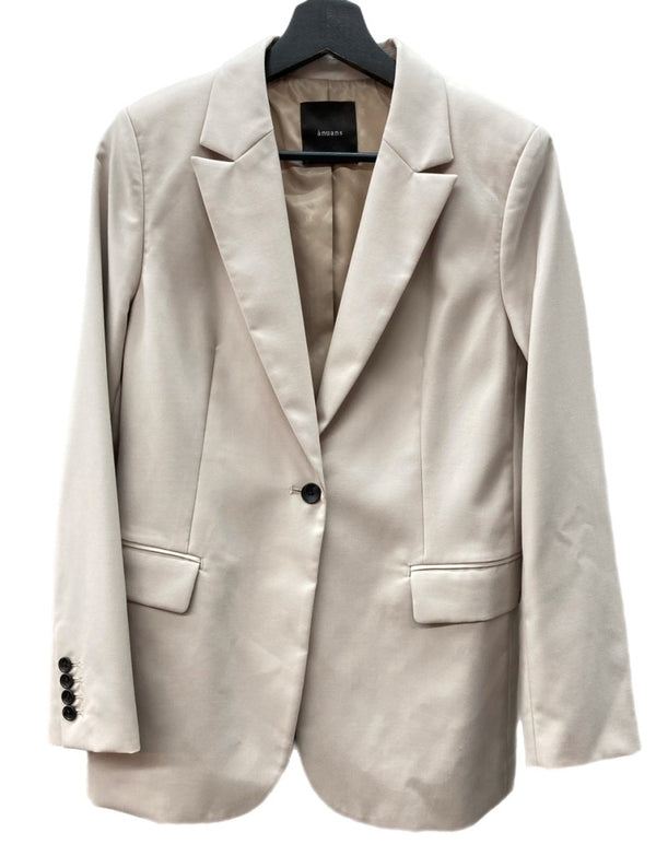 アニュアンス  anuans ウール ブレンド シングルジャケット テーラード フォーマル オフィスカジュアル PINK BEIGE ピンクベージュ  1523501341-0 ジャケット 無地 ベージュ フリーサイズ 104LT-128