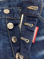 ディースクエアード DSQUARED2 Blue With Paint Pattern Lettering Printed ペイント デニム パンツ Cool Guy Jean ボタンフライ ジーンズ Gパン スキニー 加工 青 ロゴ S74LB1074 デニム ブルー サイズ 42 104MB-316