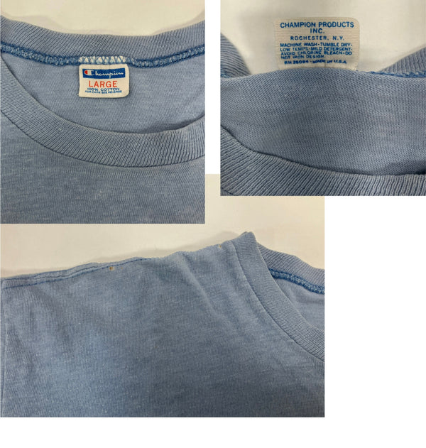 チャンピオン Champion 70's 70年代 バータグ Kermit カーミット プリント vintage ヴィンテージ made in USA アメリカ製 Tシャツ ブルー Lサイズ 101MT-4043