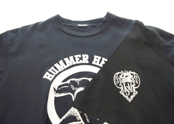 アンダーカバー イズム  UNDERCOVER ISM  22SS HUMMER HEADS スラッシュ切替 長袖Tシャツ 黒 UI1B4807 3 ロンT プリント ブラック 103MT-677