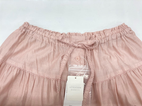 ピンクハウス PINKHOUSE ローズレース使い ロサケンティフォリアモチーフ リボン ミニサテン ピコフリル レース ティアード フロントボタン ROSE コットン 綿 ロリータ ゴスロリ PINK A2143FSY368 スカート 花 104LB-43