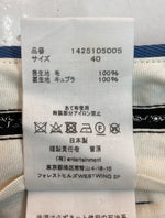 ビューティフルピープル beautiful people worsted gabardine wide straight pants ワイド スラックス パンツ ジップフライ ズボン 青 無地 1425105005 スラックス ブルー サイズ 40 104MB-139