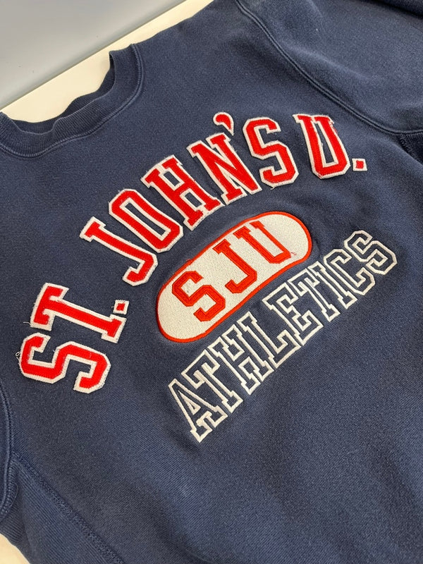 チャンピオン Champion 90s～ ヴィンテージ vintage 刺繍タグ リバースウィーブ REVERSE WEAVE カレッジロゴ USA製 アメリカ製 スウェット ネイビー Lサイズ 101MT-4475