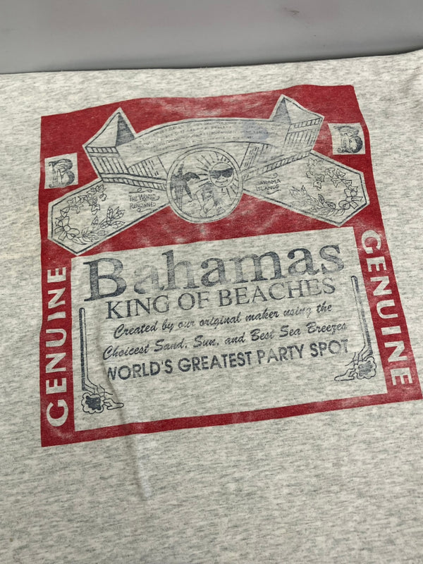 ヴィンテージ vintage 90's 90年代 FRUIT OF THE LOOM BESTタグ BUDWEISER バドワイザー パロディ  アメリカ製 MADE IN USA XL Tシャツ グレー LLサイズ 101MT-4107
