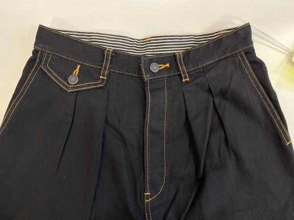 マスレス massless Organic Denim Wide Pants オーガニック デニム ワイドパンツ ブラックデニム ジーンズ デニム ブラック サイズ2 101LB-25