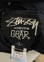 ステューシー STUSSY ロゴ総柄 無地 リバーシブル パフジャケット 中綿ジャケット 黒 ジャケット ブラック Lサイズ 101MT-5411
