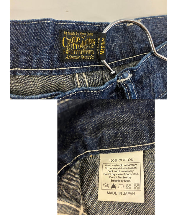 クーティー COOTIE PRODUCTIONS シンチバック デニム ワークパンツ ペインターパンツ ベイカーパンツ マリンパンツ ボタンフライ パッチポケット デニム ブルー Mサイズ 101MB-626