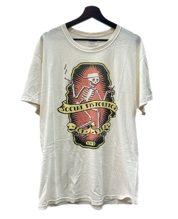 バンドTシャツ BAND-T 90's 00's Social Distortion ソーシャル・ディストーション バンT ロックT ヴィンテージ 白 Tシャツ プリント ホワイト Lサイズ 104MT-509