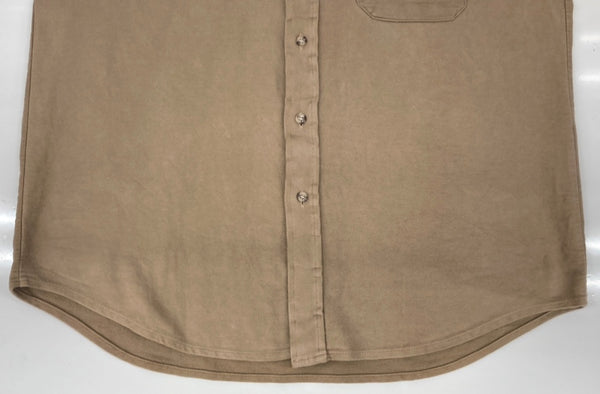 バブアー Barbour D725 MOLESKIN SHIRT モールスキン シャツ スエード ボタン 長袖 薄茶 長袖シャツ ロゴ ベージュ Lサイズ 104MT-1687